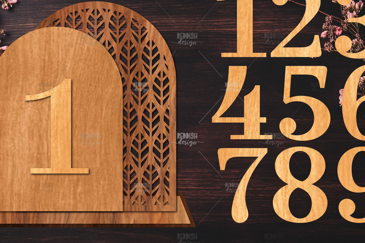 Σετ των 2 Intra απο ξύλο plywood 3mm-4mm πάχος – Αριθμοί Τραπεζιού Γάμου – Δίασταση  20x20 cm INTRAFABR-124694805