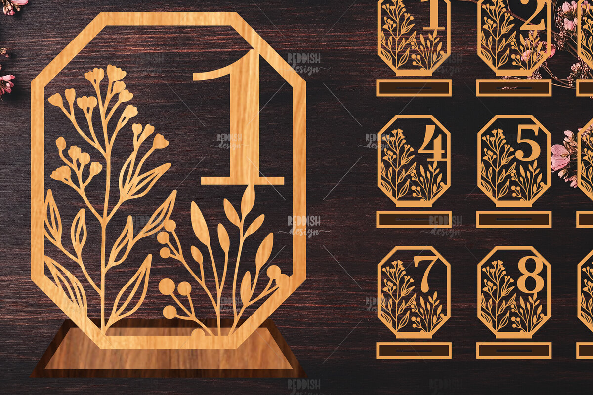 Σετ των 2 Intra απο ξύλο plywood 3mm-4mm πάχος – Αριθμοί Τραπεζιού Γάμου – Δίασταση  20x20 cm INTRAFABR-125319910