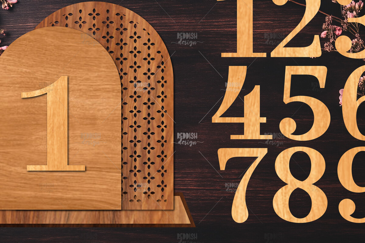 Σετ των 2 Intra απο ξύλο plywood 3mm-4mm πάχος – Wedding Table Numbers – St Δίασταση  20x20 cm INTRAFABR-124694644