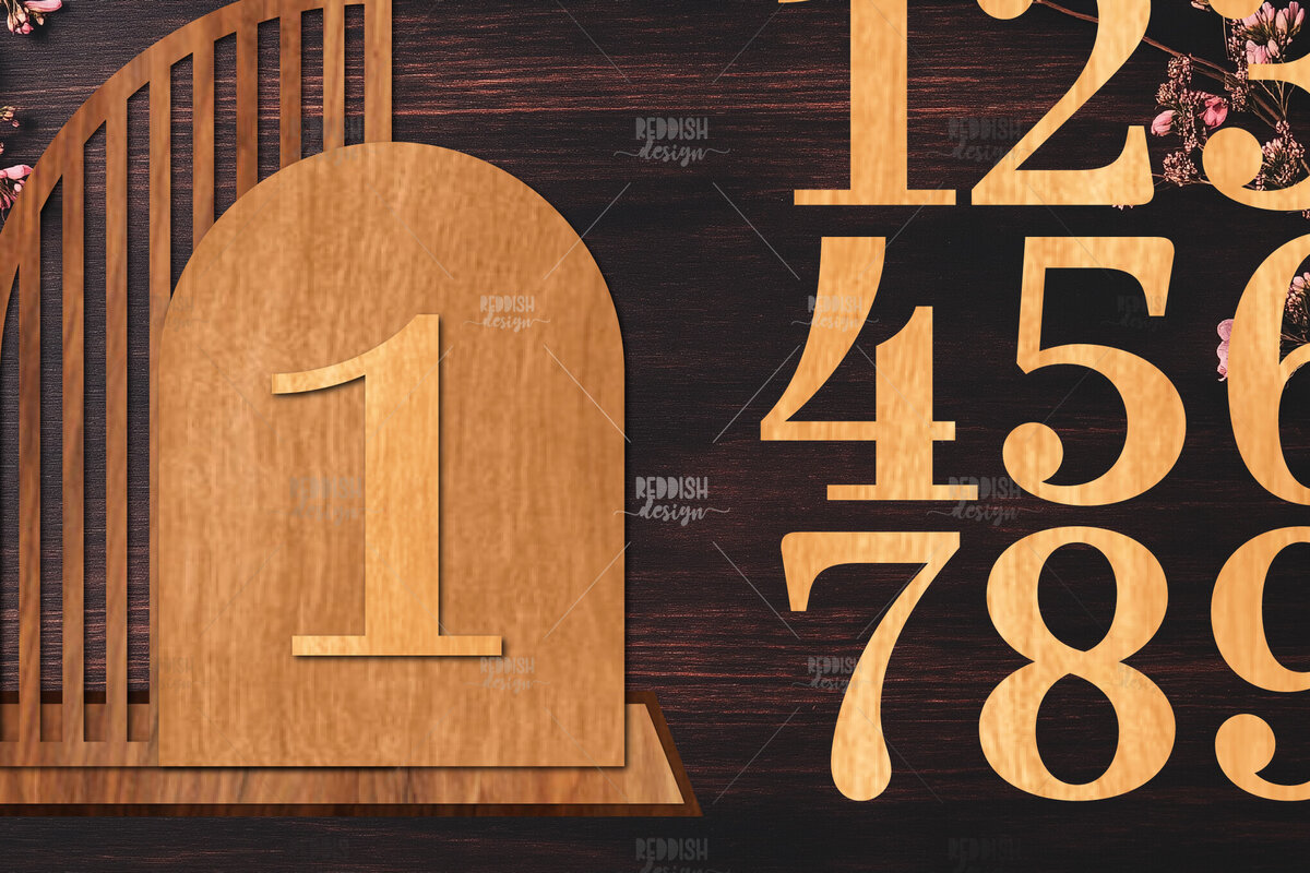 Σετ των 2 Intra απο ξύλο plywood 3mm-4mm πάχος – Wedding Table Numbers – St Δίασταση  20x20 cm INTRAFABR-124694694