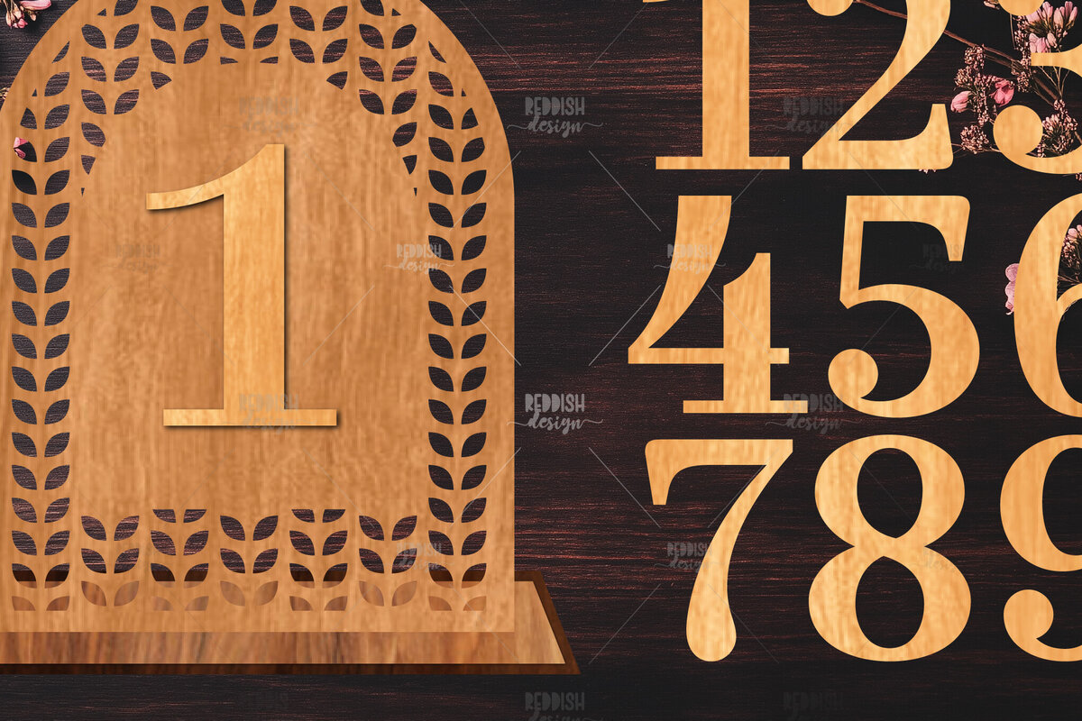 Σετ των 2 Intra απο ξύλο plywood 3mm-4mm πάχος – Wedding Table Numbers – St Δίασταση  20x20 cm INTRAFABR-124694732