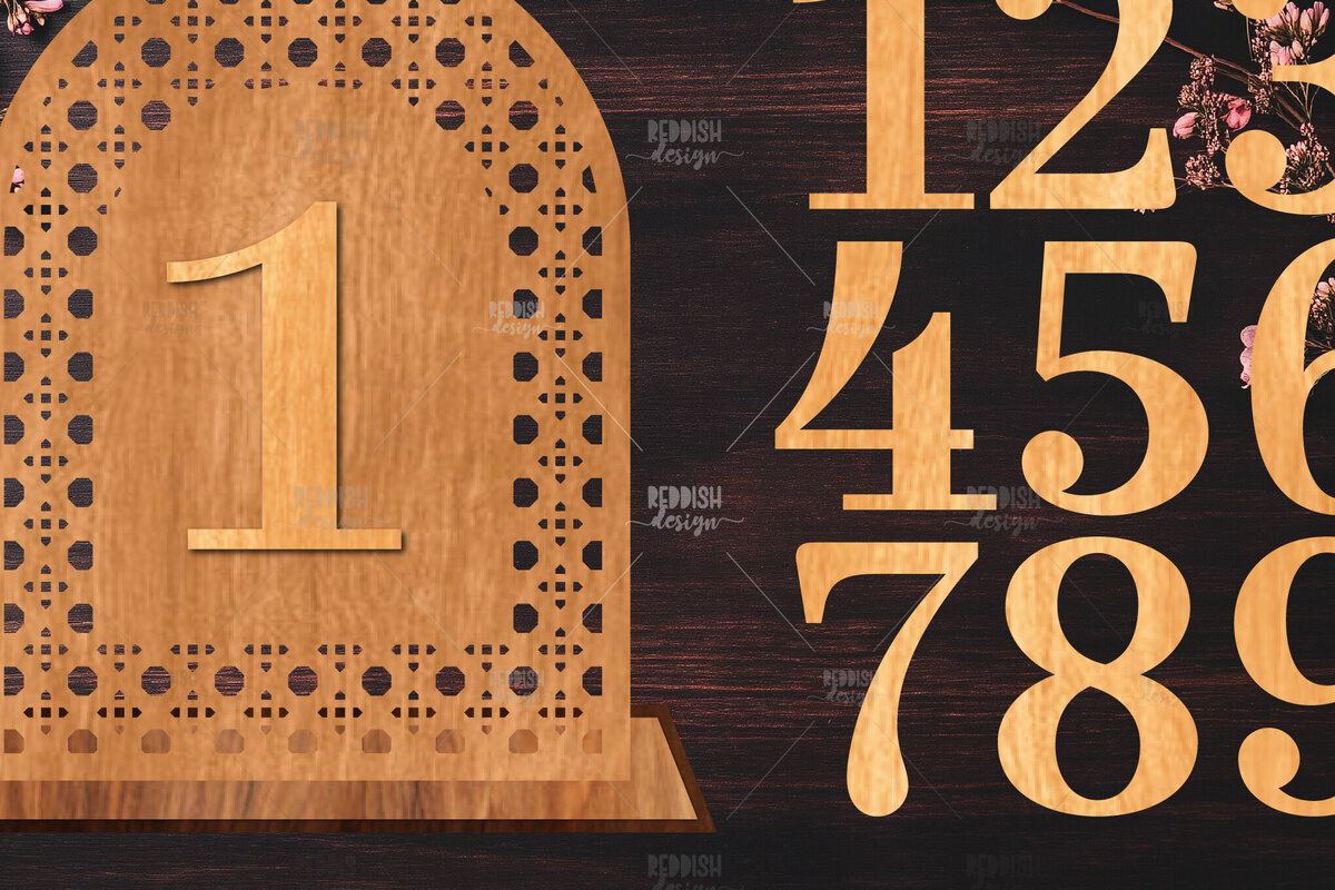 Σετ των 2 Intra απο ξύλο plywood 3mm-4mm πάχος – Wedding Table Numbers – St Δίασταση  20x20 cm INTRAFABR-124694755