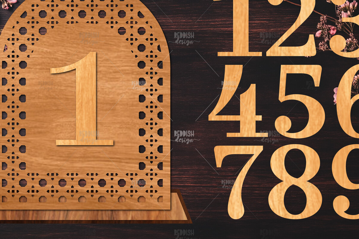 Σετ των 2 Intra απο ξύλο plywood 3mm-4mm πάχος – Wedding Table Numbers – St Δίασταση  20x20 cm INTRAFABR-124694621