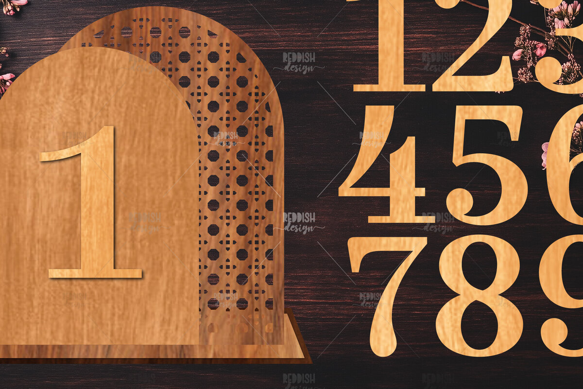 Σετ των 2 Intra απο ξύλο plywood 3mm-4mm πάχος – Αριθμοί Τραπεζιού Γάμου – Δίασταση  20x20 cm INTRAFABR-124694769