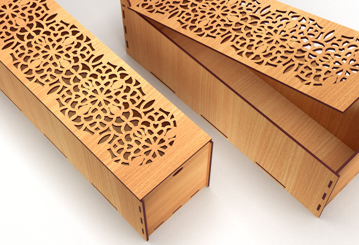 Σετ των 2 Intra απο ξύλο plywood 3mm-4mm πάχος – Ξύλινο κουτί δώρου γάμου Κοπή λέιζερ 12 Δίασταση  20x20 cm INTRAFABR-83367878