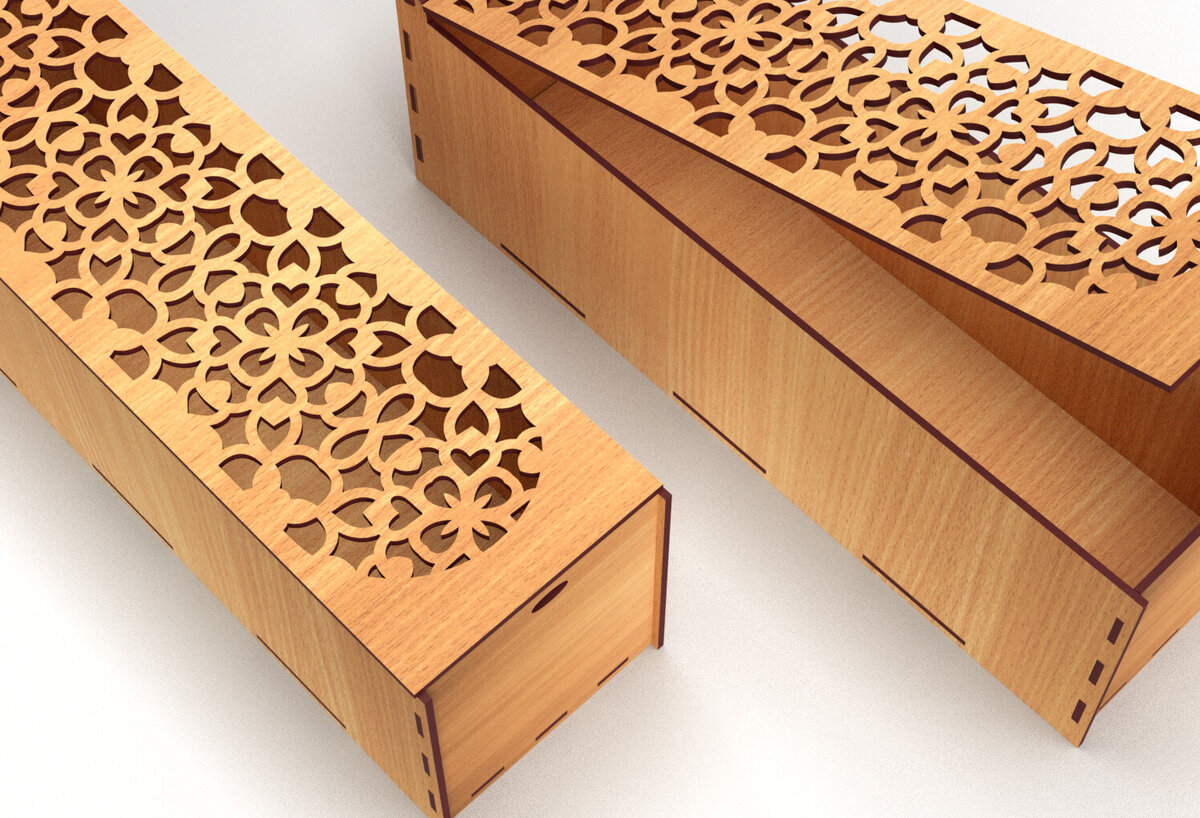 Σετ των 2 Intra απο ξύλο plywood 3mm-4mm πάχος – Ξύλινο κουτί δώρου γάμου Κοπή λέιζερ 14 Δίασταση  20x20 cm INTRAFABR-83368009