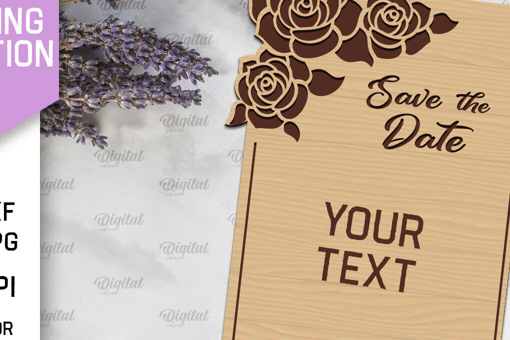 Σετ των 2 Intra απο ξύλο plywood 3mm-4mm πάχος – Ξύλινο Προσκλητήριο Γάμου Δίασταση  20x20 cm INTRAFABR-98460041