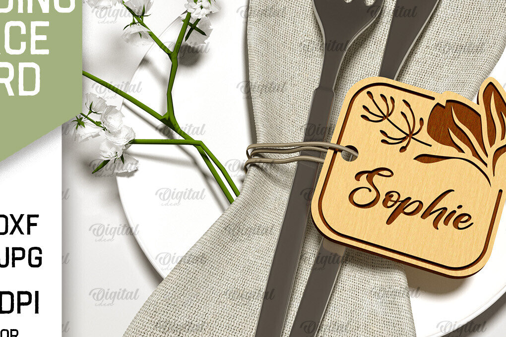 Σετ των 2 Intra απο ξύλο plywood 3mm-4mm πάχος – Κάρτα Γάμου Ξύλινη Θέση Δίασταση  20x20 cm INTRAFABR-100494785