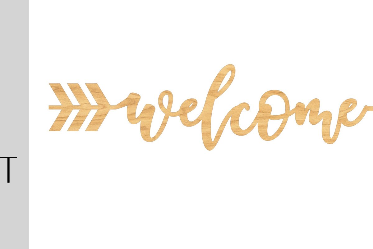 Σετ των 2 Intra απο ξύλο plywood 3mm-4mm πάχος – Βέλος καλωσορίσματος για κόφτη λέιζερ Δίασταση  20x20 cm INTRAFABR-9741993