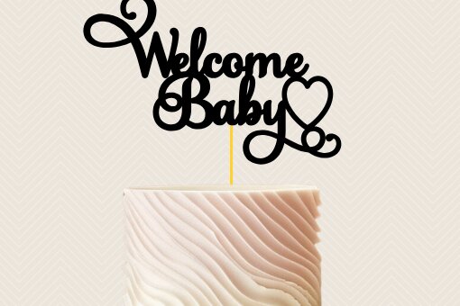 Σετ των 2 Intra απο ξύλο plywood 3mm-4mm πάχος – Καλώς ήρθατε Baby Cake Topper Δίασταση  20x20 cm INTRAFABR-99851311