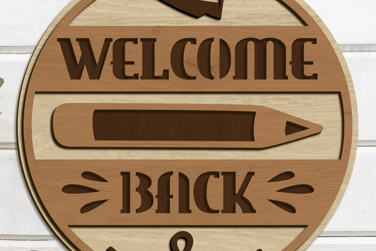 Intra απο ξύλο plywood 3mm-4mm πάχος – Καλώς ήρθατε πίσω στο Σχολικό Στρογγυλό Διακοσμητικό Πάνελ Δίασταση  40x30 cm INTRAFABR-95369872