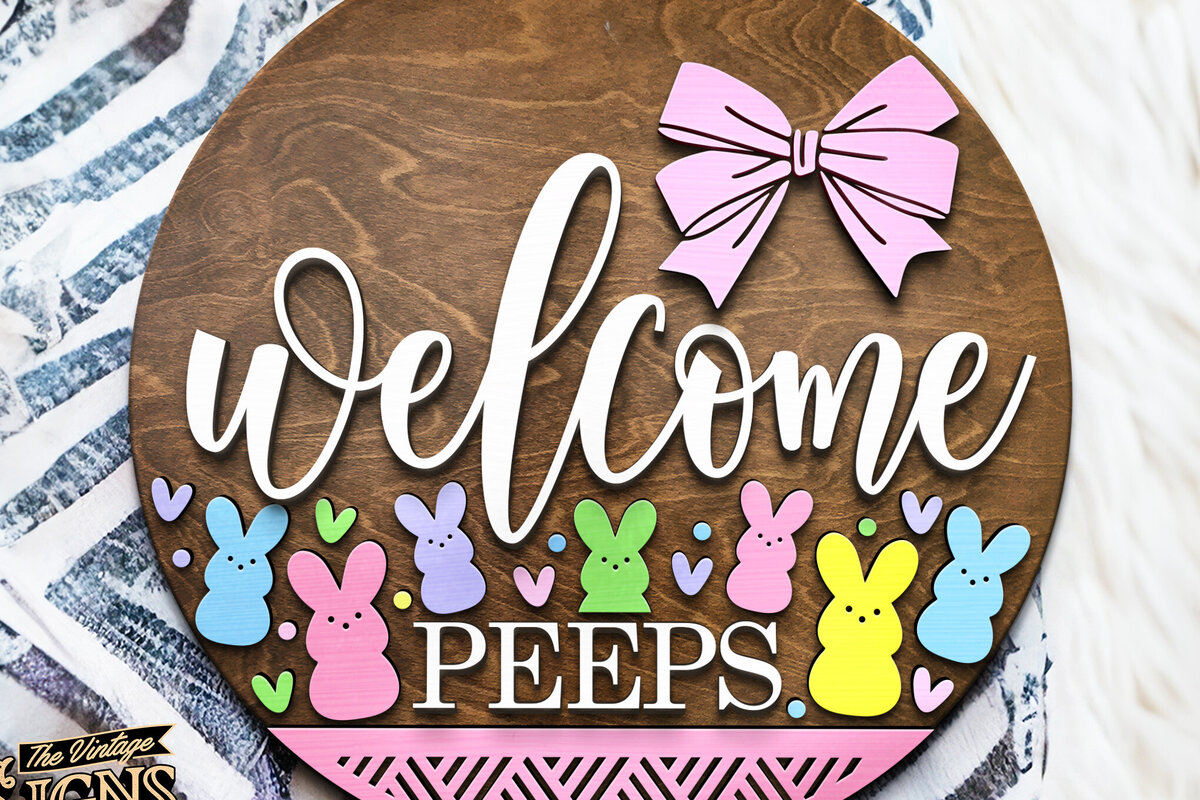 Σετ των 2 Intra απο ξύλο plywood 3mm-4mm πάχος – Καλώς ορίσατε Bunnies Bow | Κρεμάστρα πόρτας Δίασταση  20x20 cm INTRAFABR-117240208