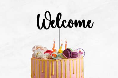 Σετ των 2 Intra απο ξύλο plywood 3mm-4mm πάχος – Καλωσόρισμα Cake Topper Δίασταση  20x20 cm INTRAFABR-75198701