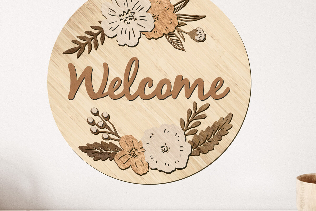 Intra απο ξύλο plywood 3mm-4mm πάχος – Καλωσόρισμα Διακοσμητικό πάνελ τοίχου, κομμένο αρχείο Δίασταση  40x30 cm INTRAFABR-91373239