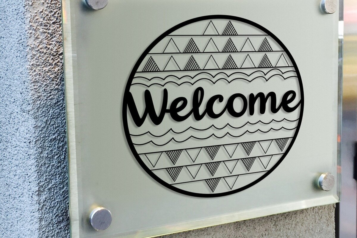 Σετ των 2 Intra απο ξύλο plywood 3mm-4mm πάχος – Αρχείο κοπής με λέιζερ επιγραφή υποδοχής πόρτας Δίασταση  20x20 cm INTRAFABR-32209666