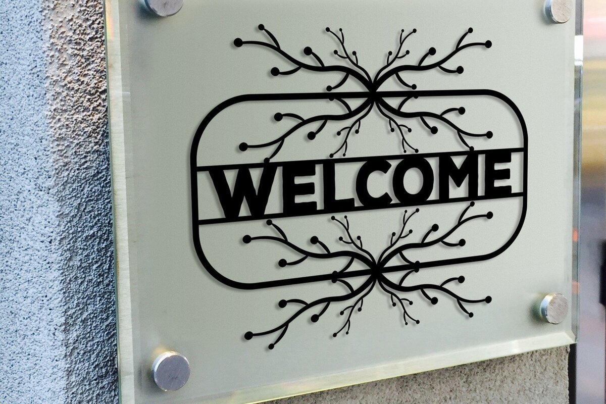 Σετ των 2 Intra απο ξύλο plywood 3mm-4mm πάχος – Αρχείο κοπής με λέιζερ επιγραφή υποδοχής πόρτας Δίασταση  20x20 cm INTRAFABR-32209909