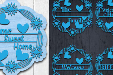 Intra απο ξύλο plywood 3mm-4mm πάχος – Welcome Door Sign Δίασταση  40x30 cm INTRAFABR-56398302