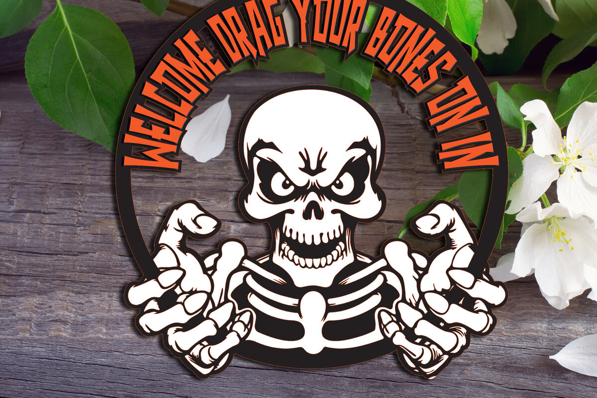 Σετ των 2 Intra απο ξύλο plywood 3mm-4mm πάχος – Καλώς ήρθατε Σύρετε τα οστά σας μέσα Δίασταση  20x20 cm INTRAFABR-105881666