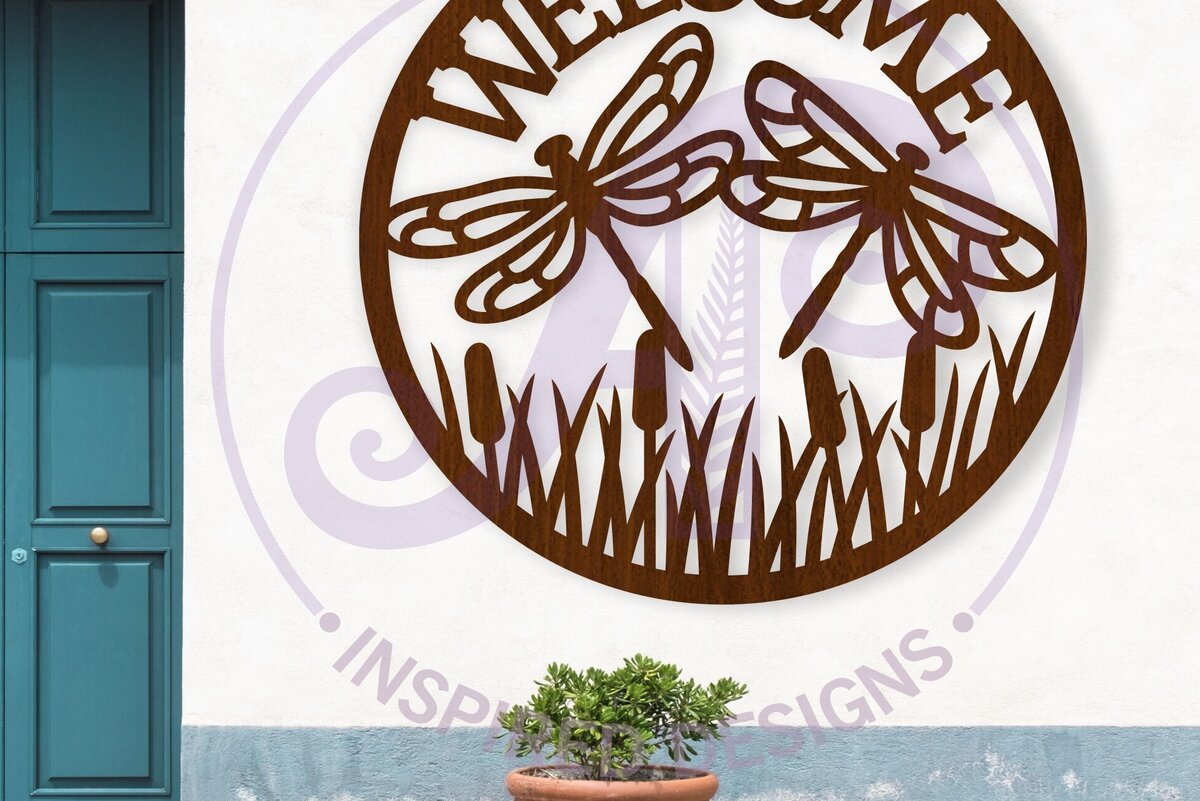 Intra απο ξύλο plywood 3mm-4mm πάχος – Καλωσόρισμα Dragonfly Wall Sign, Αρχείο Δίασταση  40x30 cm INTRAFABR-121305711