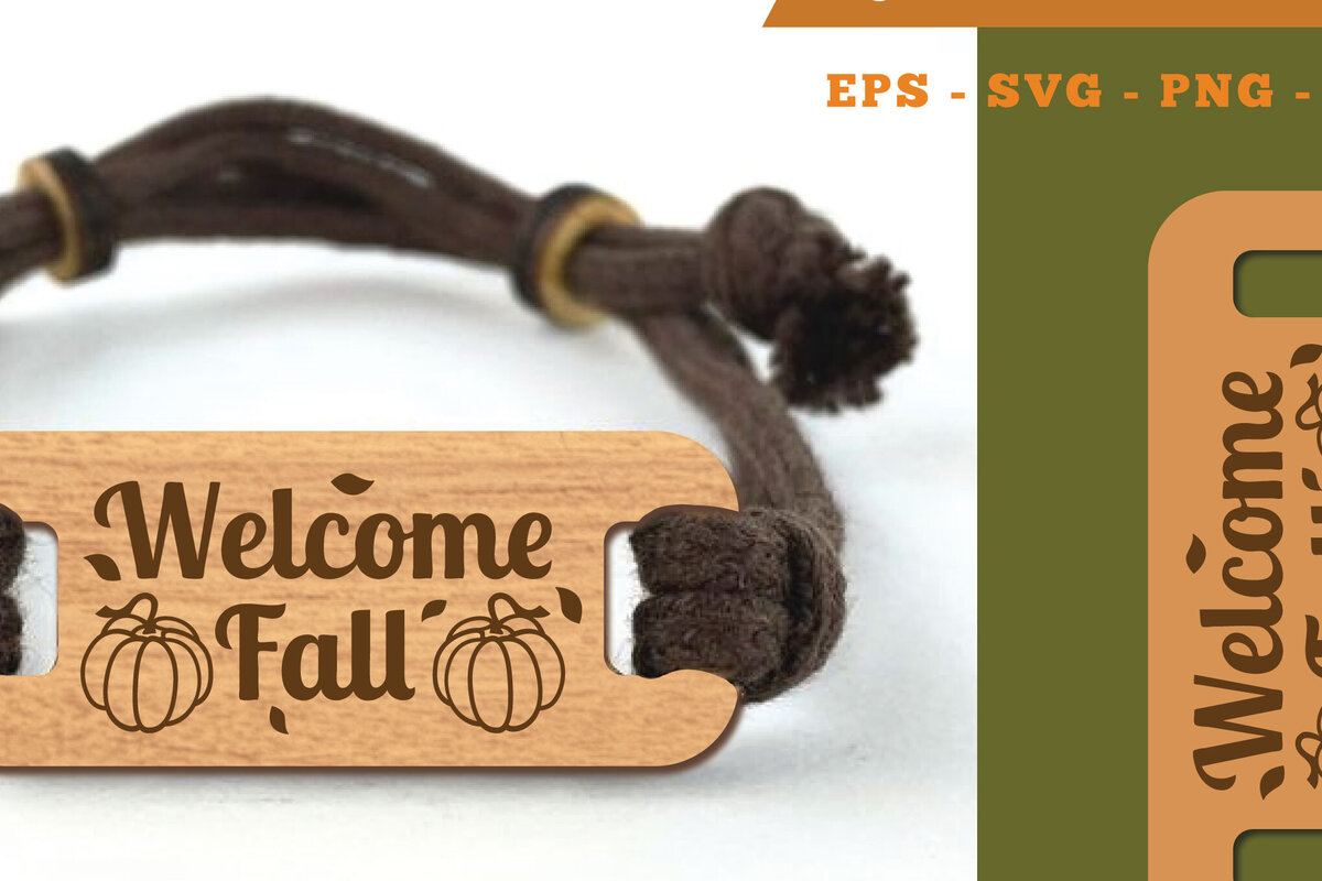 Σετ των 2 Intra απο ξύλο plywood 3mm-4mm πάχος – Welcome Fall Bracelet 1 Δίασταση  20x20 cm INTRAFABR-111386420