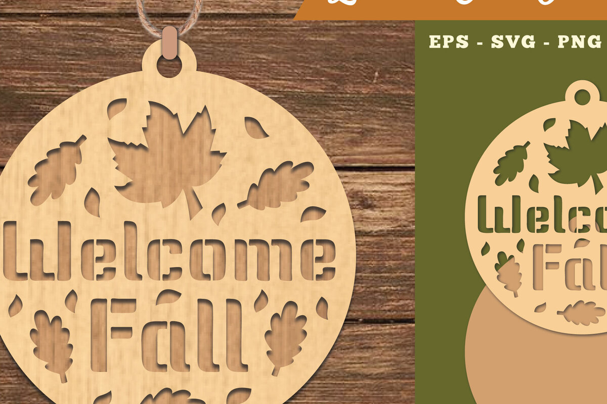 Σετ των 2 Intra απο ξύλο plywood 3mm-4mm πάχος – Καλωσόρισμα Fall Ornment 2 Δίασταση  20x20 cm INTRAFABR-111385320