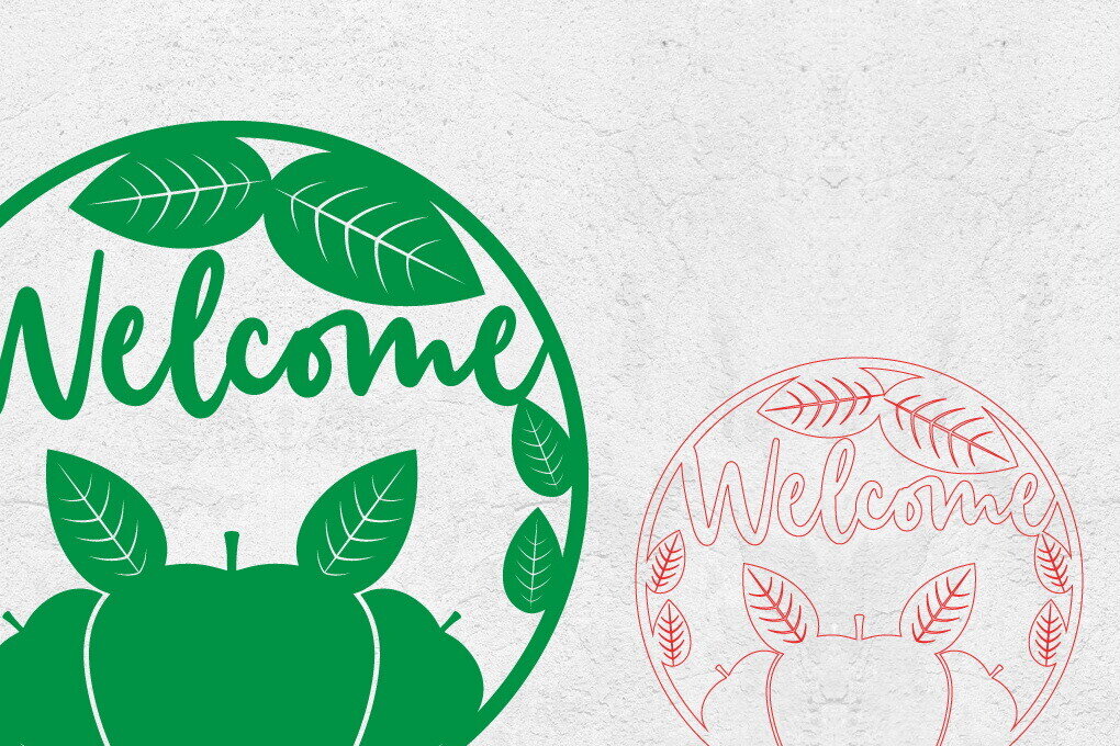 Σετ των 2 Intra απο ξύλο plywood 3mm-4mm πάχος – Καλωσόρισμα Φθινόπωρο στρογγυλεμένο σημάδι | Δίασταση  20x20 cm INTRAFABR-102404043