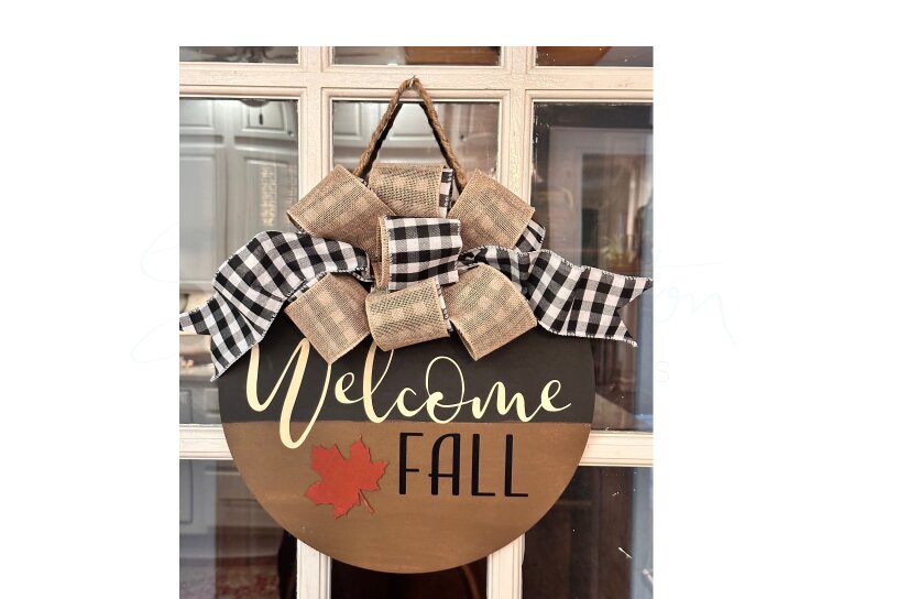 Σετ των 2 Intra απο ξύλο plywood 3mm-4mm πάχος – Καλωσορίσατε Φθινόπωρο Δίασταση  20x20 cm INTRAFABR-103259589