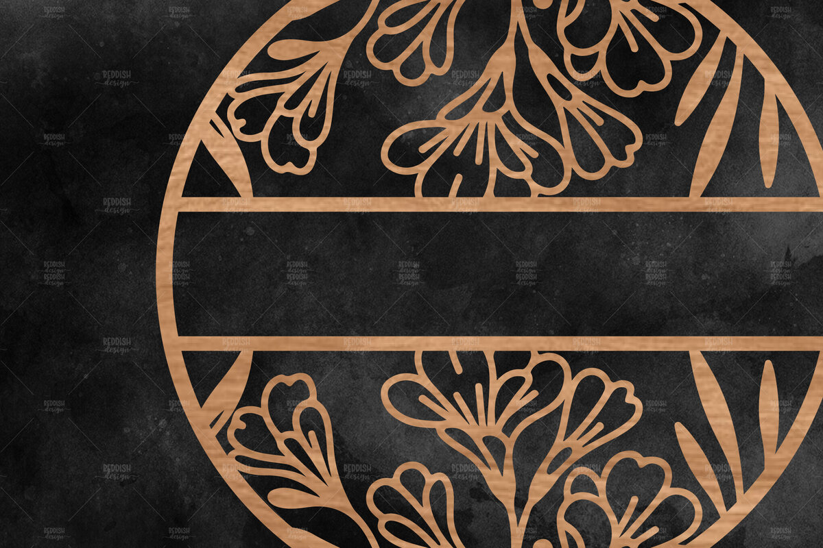 Σετ των 2 Intra απο ξύλο plywood 3mm-4mm πάχος – Καλωσόρισμα Floral στρογγυλή πινακίδα Δίασταση  20x20 cm INTRAFABR-117180510