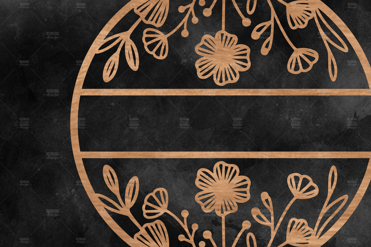 Σετ των 2 Intra απο ξύλο plywood 3mm-4mm πάχος – Καλωσόρισμα Floral στρογγυλή πινακίδα Δίασταση  20x20 cm INTRAFABR-117180527