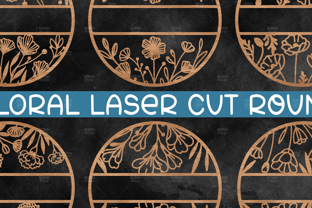 Σετ των 2 Intra απο ξύλο plywood 3mm-4mm πάχος – Καλωσόρισμα Floral στρογγυλή πινακίδα Δίασταση  20x20 cm INTRAFABR-117180617