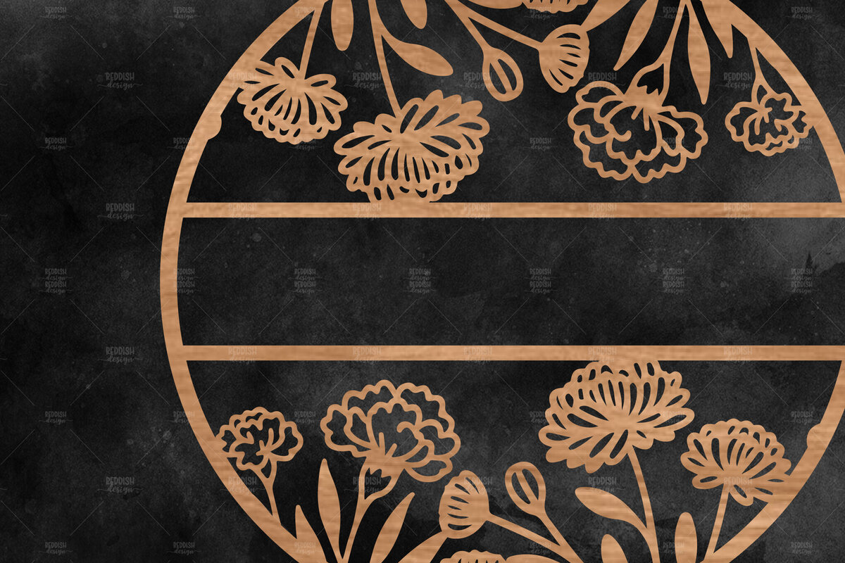 Σετ των 2 Intra απο ξύλο plywood 3mm-4mm πάχος – Καλωσόρισμα Floral στρογγυλή πινακίδα Δίασταση  20x20 cm INTRAFABR-117180490