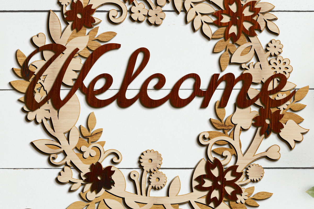 Σετ των 2 Intra απο ξύλο plywood 3mm-4mm πάχος – Διακόσμηση λουλουδιών καλωσορίσματος Δίασταση  20x20 cm INTRAFABR-104891305