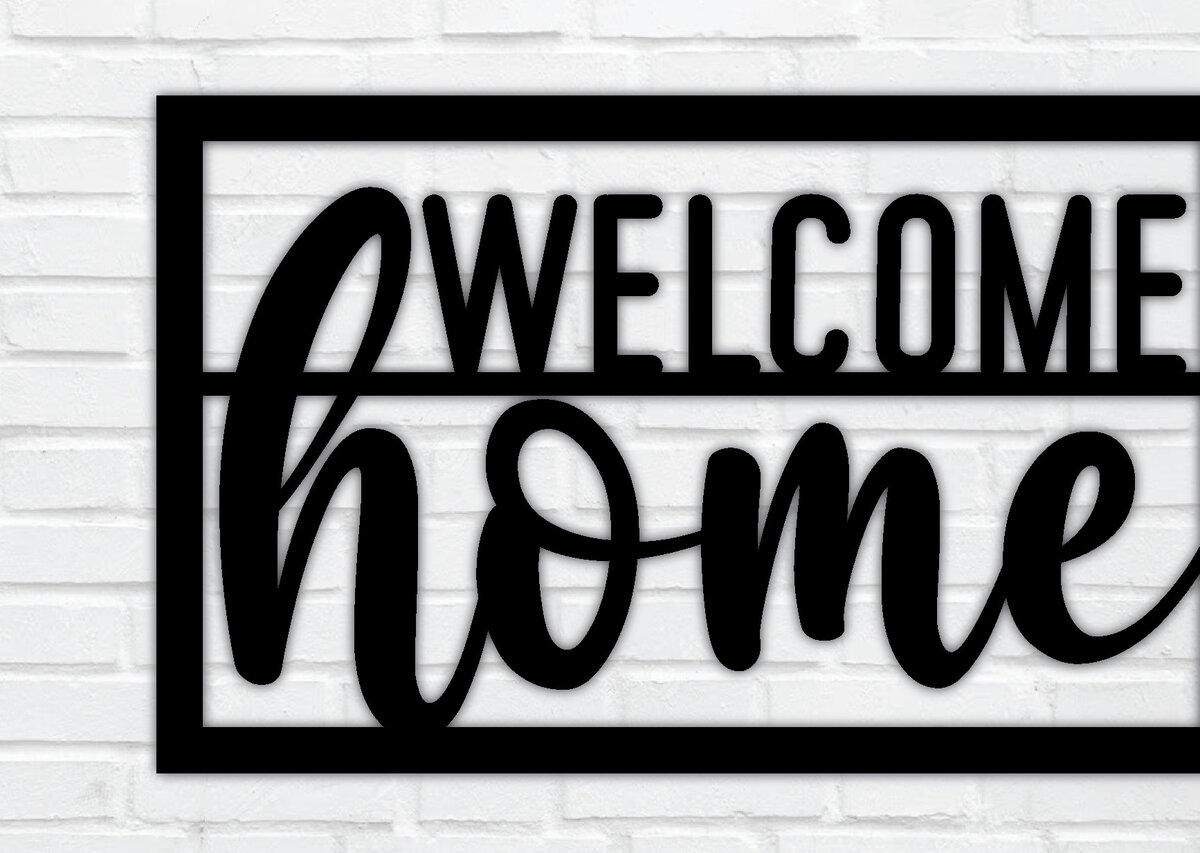 Σετ των 2 Intra απο ξύλο plywood 3mm-4mm πάχος – Καλώς ορίσατε Home Metal Wall Art, Αρχεία CNC Δίασταση  40x30 cm INTRAFABR-73083642