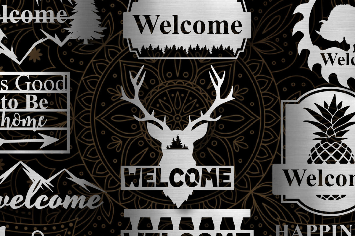 Σετ των 2 Intra απο ξύλο plywood 3mm-4mm πάχος – Καλώς ορίσατε Αρχική Σήμα Μεγάλο πακέτο με λέιζερ Δίασταση  20x20 cm INTRAFABR-27133908