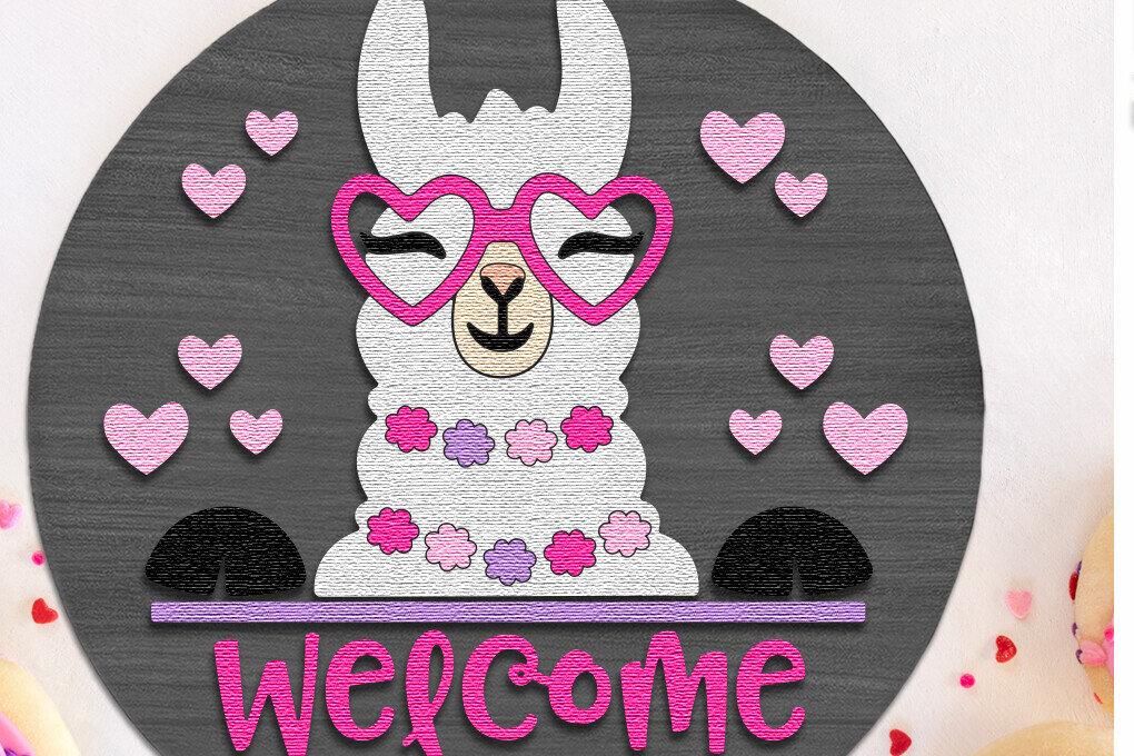 Σετ των 2 Intra απο ξύλο plywood 3mm-4mm πάχος – Καλώς ήρθατε Love, Ζώδιο της Ημέρας του Αγίου Βαλεντίνου Δίασταση  20x20 cm INTRAFABR-112281627