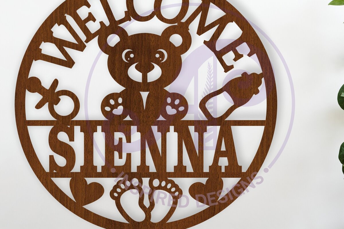 Intra απο ξύλο plywood 3mm-4mm πάχος – Καλώς ορίσατε Νέο λέιζερ Name Sign Baby Δίασταση  40x30 cm INTRAFABR-118172828