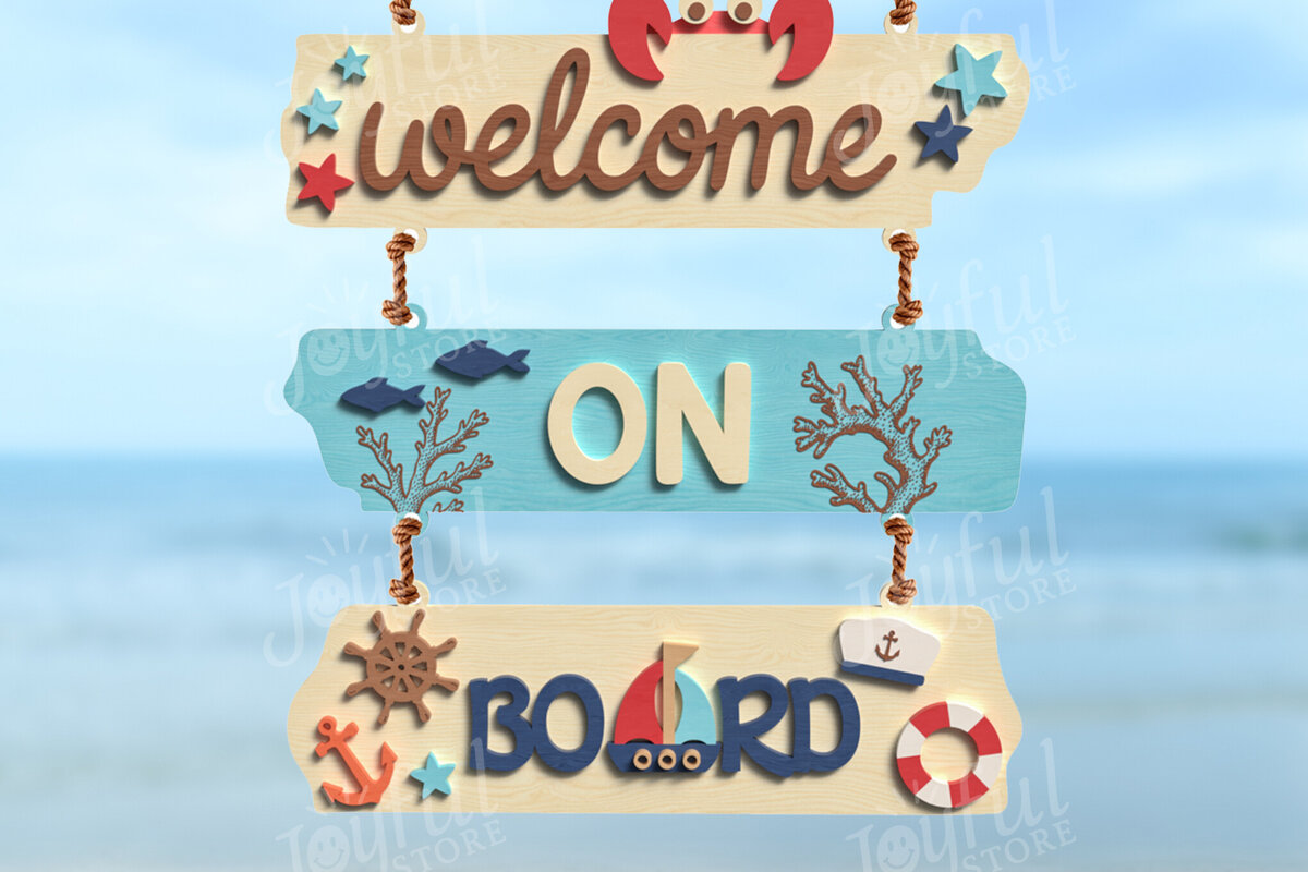 Σετ των 2 Intra απο ξύλο plywood 3mm-4mm πάχος – Καλώς ορίσατε στο Ναυτικό Σημείο Δίασταση  20x20 cm INTRAFABR-122185970