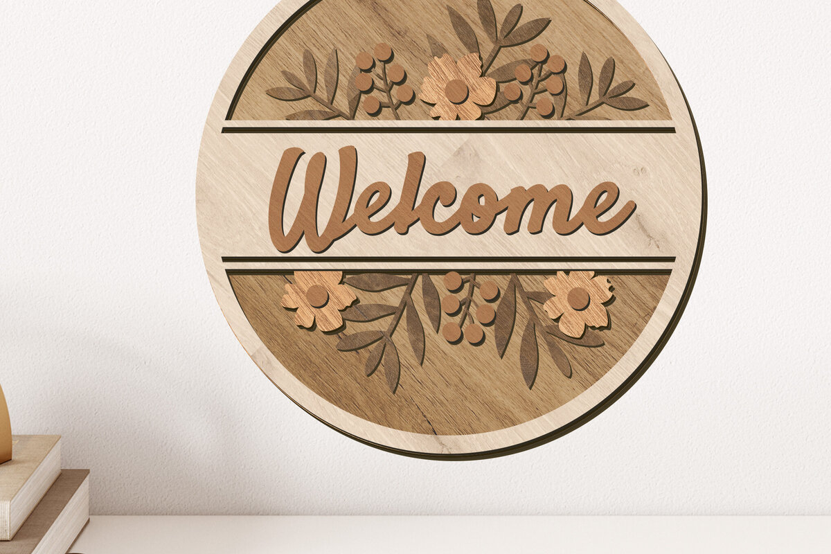 Intra απο ξύλο plywood 3mm-4mm πάχος – Καλωσόρισμα Διακοσμημένο Διακοσμητικό Πάνελ Δίασταση  40x30 cm INTRAFABR-91089893