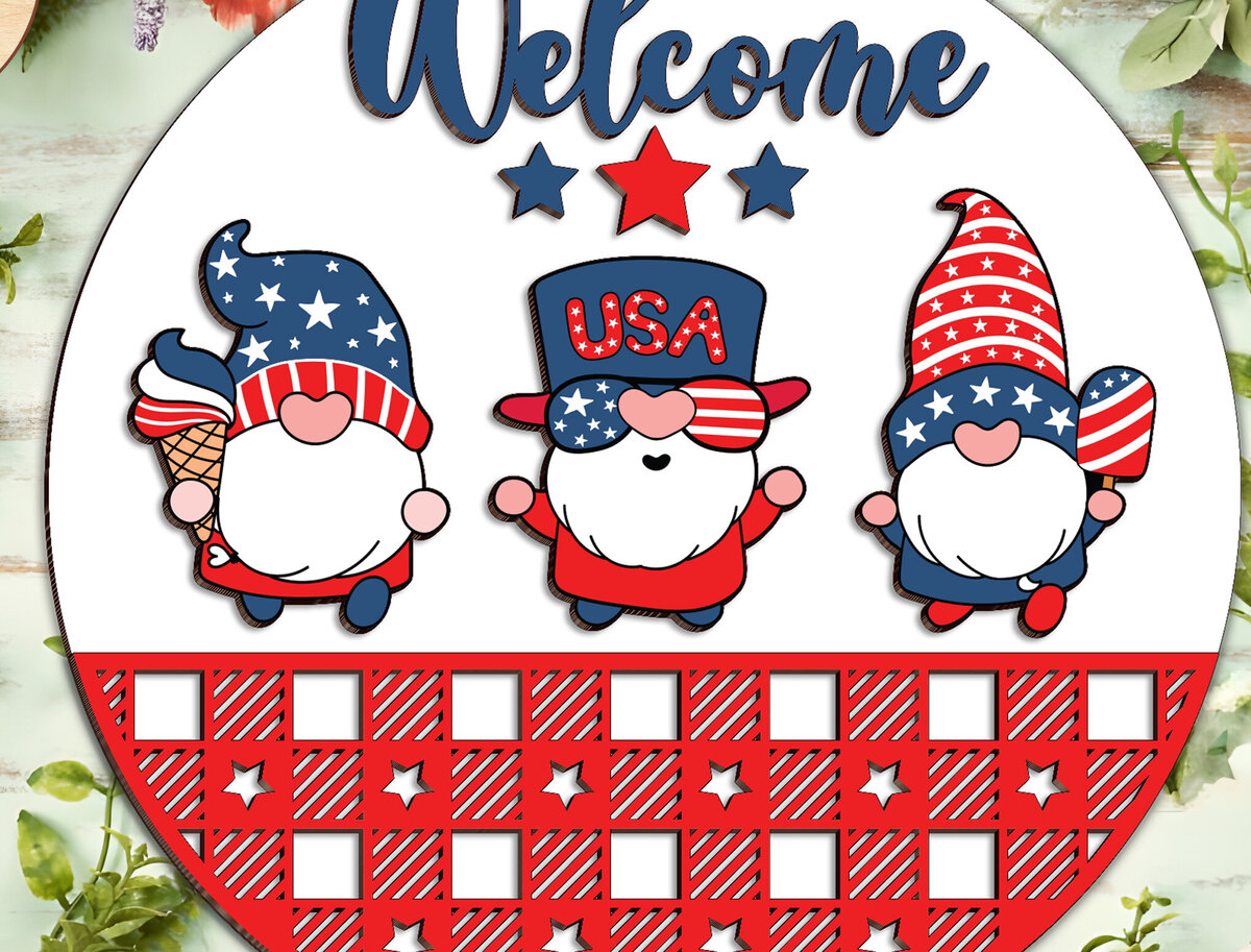 Σετ των 2 Intra απο ξύλο plywood 3mm-4mm πάχος – Καλωσόρισμα Πατριωτικό Σημάδι Δίασταση  20x20 cm INTRAFABR-97106591