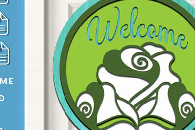 Σετ των 2 Intra απο ξύλο plywood 3mm-4mm πάχος – Καλωσόρισμα Στρογγυλή πινακίδα Κρεμάστρα πόρτας Κοπή λέιζερ Δίασταση  20x20 cm INTRAFABR-60810103