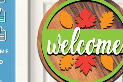 Σετ των 2 Intra απο ξύλο plywood 3mm-4mm πάχος – Καλωσόρισμα Στρογγυλή πινακίδα Κρεμάστρα πόρτας Κοπή λέιζερ Δίασταση  20x20 cm INTRAFABR-60810172