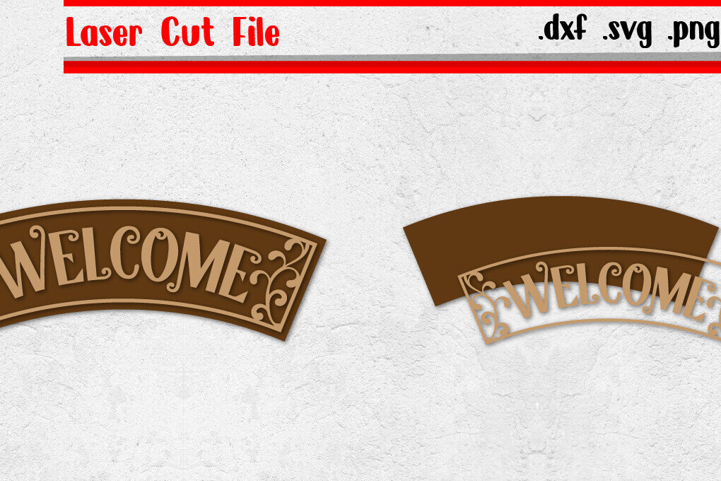 Σετ των 2 Intra απο ξύλο plywood 3mm-4mm πάχος – Σήμα καλωσορίσματος 5 | Vintage σημάδι κοπής με λέιζερ Δίασταση  20x20 cm INTRAFABR-99377511