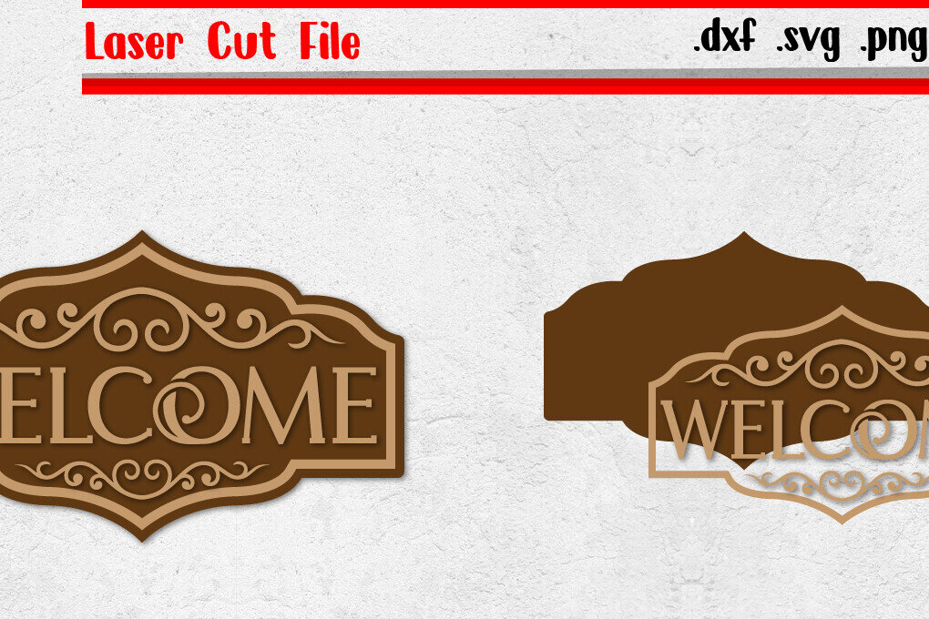 Σετ των 2 Intra απο ξύλο plywood 3mm-4mm πάχος – Σημάδι καλωσορίσματος 8 | Vintage σημάδι κοπής με λέιζερ Δίασταση  20x20 cm INTRAFABR-114527213