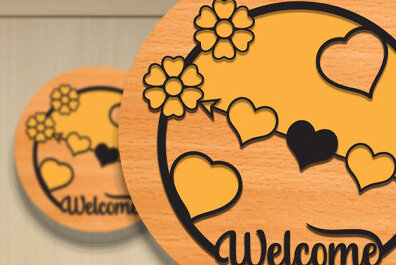 Σετ των 2 Intra απο ξύλο plywood 3mm-4mm πάχος – Κρεμάστρα πόρτας καλωσορίσματος με D Δίασταση  20x20 cm INTRAFABR-68627196