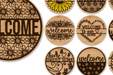 Σετ των 2 Intra απο ξύλο plywood 3mm-4mm πάχος – Πακέτο κοπής με λέιζερ καλωσορίσματος Δίασταση  20x20 cm INTRAFABR-60647389