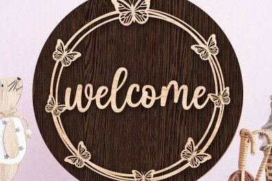 Σετ των 2 Intra απο ξύλο plywood 3mm-4mm πάχος –  κοπής με λέιζερ καλωσορίσματος Δίασταση  20x20 cm INTRAFABR-31873978