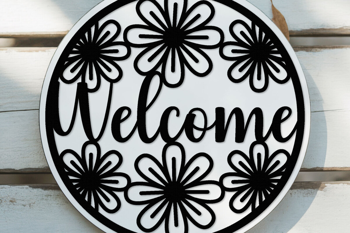 Intra απο ξύλο plywood 3mm-4mm πάχος – Welcome Sign Lasercut - Αρχείο Lasercut Δίασταση  40x30 cm INTRAFABR-124413230