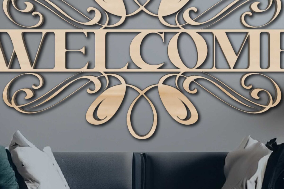 Σετ των 2 Intra απο ξύλο plywood 3mm-4mm πάχος – Σήμα καλωσορίσματος, Σήμα καλωσορίσματος Δίασταση  20x20 cm INTRAFABR-72325789