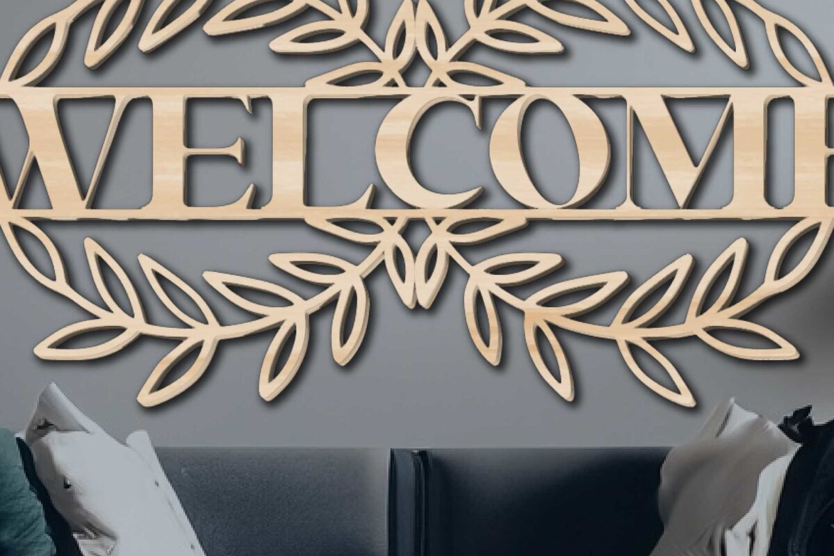 Σετ των 2 Intra απο ξύλο plywood 3mm-4mm πάχος – Σήμα καλωσορίσματος, Σήμα καλωσορίσματος Δίασταση  20x20 cm INTRAFABR-72323861