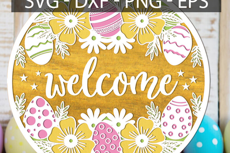 Σετ των 2 Intra απο ξύλο plywood 3mm-4mm πάχος – Welcome Spring Door, Ξύλινη στρογγυλή πινακίδα Δίασταση  20x20 cm INTRAFABR-117547483